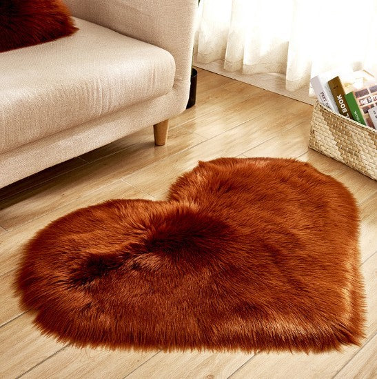 Plush Heart Shaped Carpet Non-Slip Mat Fluffy Rug Floor Mat Blanket Sofa Cushion Foot Pad Carpets For Living Room Home Decor - 𝓢𝓱𝓸𝓹𝓵𝓮𝓬𝔂