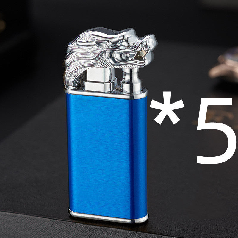 Creative Blue Flame Lighter Dolphin Dragon Tiger Double Fire Metal Winproof Lighter Inflatable Lighter - 𝓢𝓱𝓸𝓹𝓵𝓮𝓬𝔂