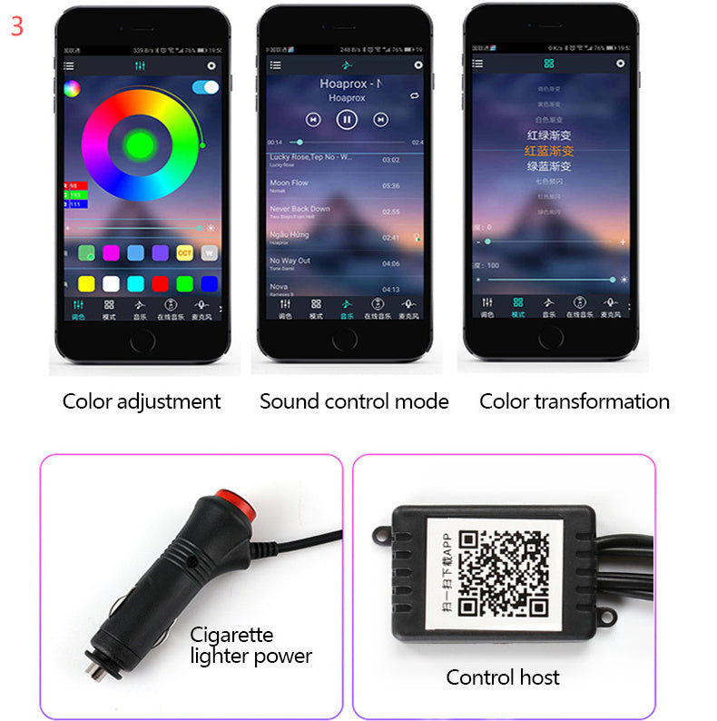 Car Fiber Optic Ambient Light Modified Car Interior Cool Light APP Rhythm Light - 𝓢𝓱𝓸𝓹𝓵𝓮𝓬𝔂