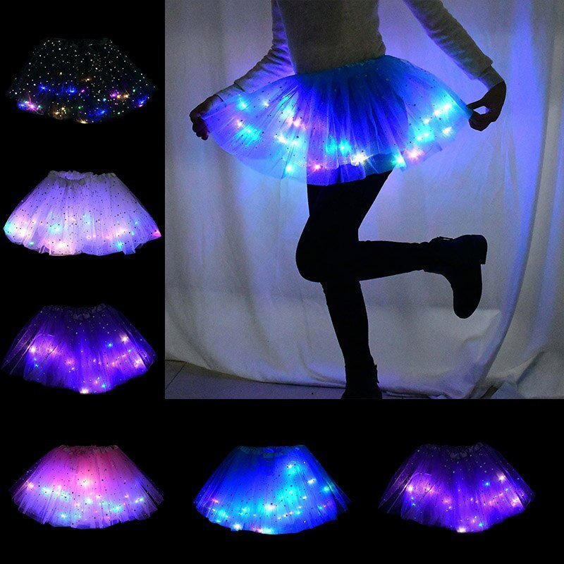 Magical & Luminous  LED Princess Halloween Tutu Skirt Sequins Shiny Skirt - 𝓢𝓱𝓸𝓹𝓵𝓮𝓬𝔂