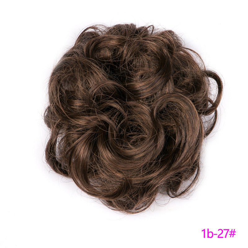 Europe, Japan, and South Korea popular hair bun fluffy natural drawstring curly hair ball head hair ring hair set female hair accessories chemical fiber hair - 𝓢𝓱𝓸𝓹𝓵𝓮𝓬𝔂