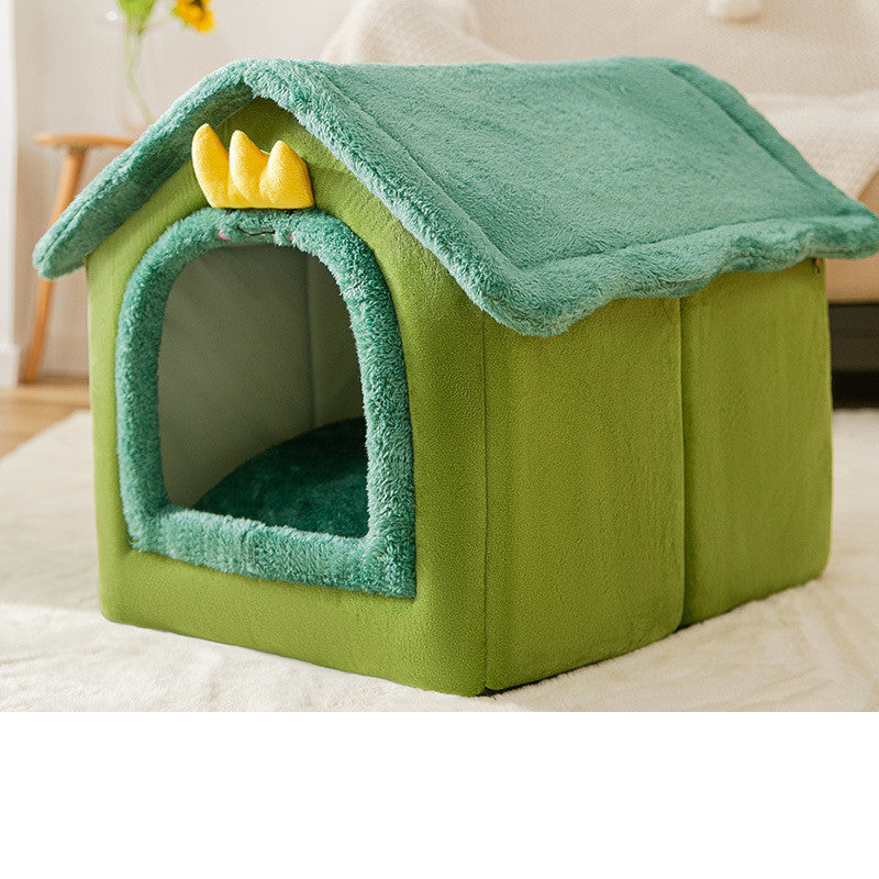 Foldable Dog House Pet Cat Bed Winter Dog Villa Sleep Kennel Removable Nest Warm Enclosed Cave Sofa Pets Supplies - 𝓢𝓱𝓸𝓹𝓵𝓮𝓬𝔂