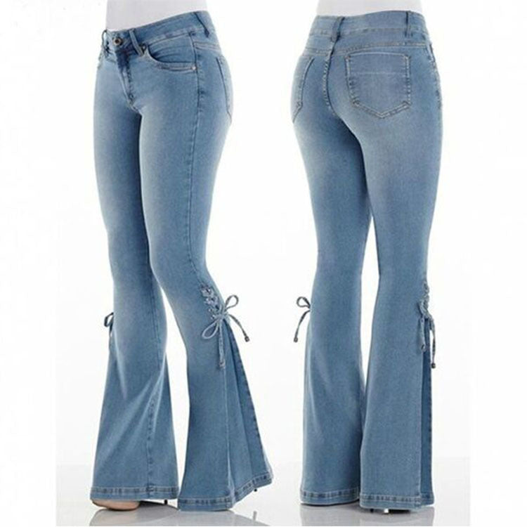 Ladies jeans mid-waisted denim trousers stretch jeans - 𝓢𝓱𝓸𝓹𝓵𝓮𝓬𝔂