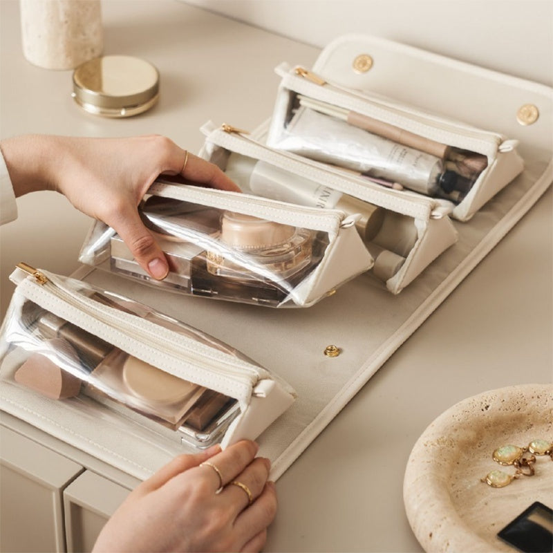 New Folding Cosmetic Bag Large Capacity Portable Handbag Waterproof Travel Storage Washing Bag For Women - 𝓢𝓱𝓸𝓹𝓵𝓮𝓬𝔂