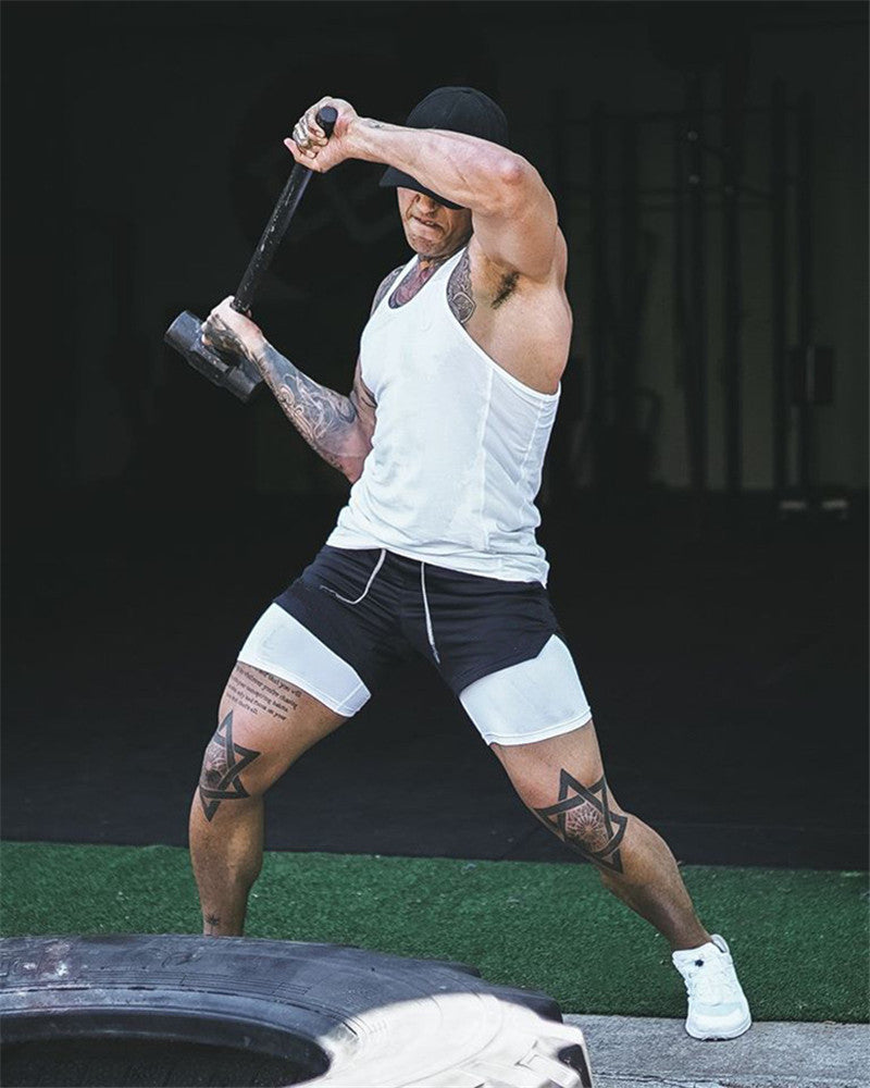 Summer Running Shorts Men 2 in 1 Sports  Shorts - 𝓢𝓱𝓸𝓹𝓵𝓮𝓬𝔂