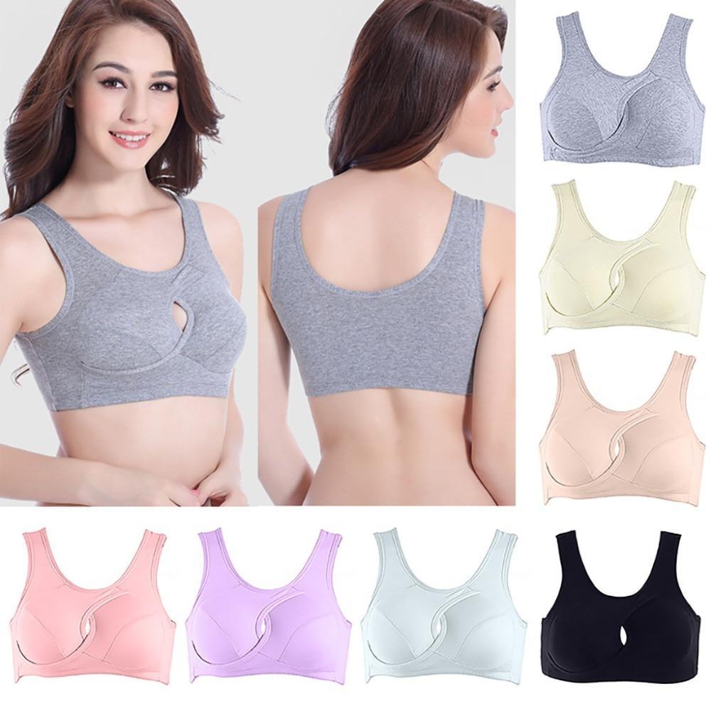 Plus Size Women Bra Ladies Cotton Quake-Proof Underwear Sleep Tops No Buckles Non Wire Lingerie With Removable Padded - 𝓢𝓱𝓸𝓹𝓵𝓮𝓬𝔂