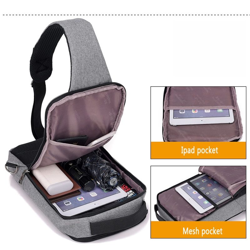 Anti-theft USB charging chest bag with you - 𝓢𝓱𝓸𝓹𝓵𝓮𝓬𝔂