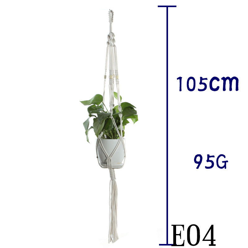 Flower Pot Net Bag Beige Cotton Rope Indoor Plant Hanger Hanging Basket Sling - 𝓢𝓱𝓸𝓹𝓵𝓮𝓬𝔂