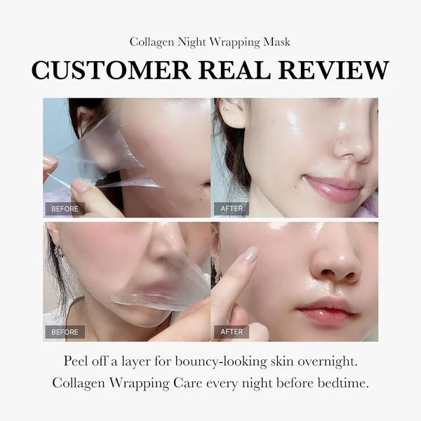 Face Night Mask Collagen Wrapping Mask Natural Ingredients Firming Elasticity & Hydration Anti-wrinkle For Skin Care - 𝓢𝓱𝓸𝓹𝓵𝓮𝓬𝔂