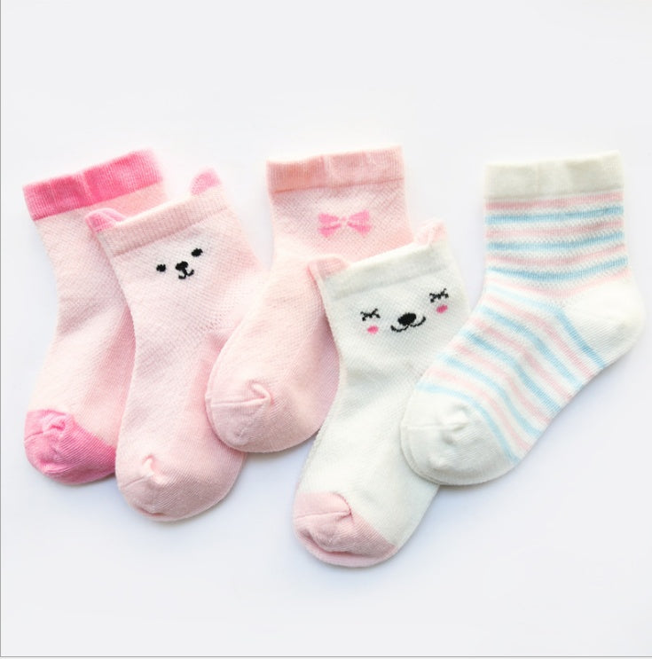 Children's Socks Pack of 5 Colors Breathable Summer Cotton Socks for Boys and Girls - 𝓢𝓱𝓸𝓹𝓵𝓮𝓬𝔂