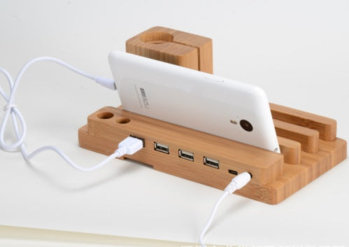 Compatible with Apple , Bamboo, wood andMobile applewatch bracket charging wooden bracket multi-function flat cell phone base - 𝓢𝓱𝓸𝓹𝓵𝓮𝓬𝔂