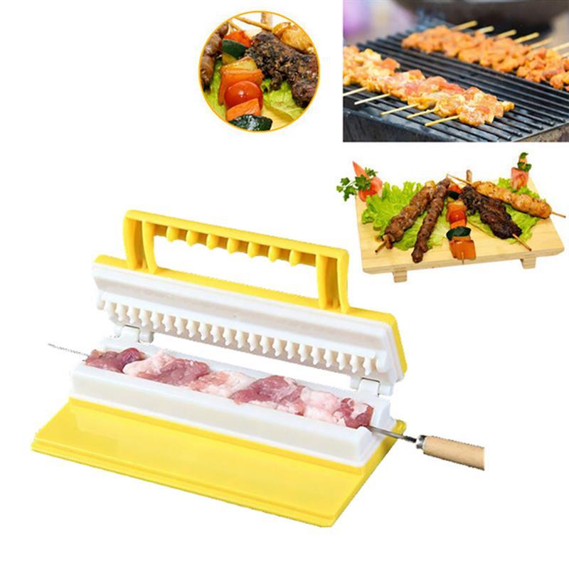 BBQ Meat String Machine Barbecue Skewer Tools Portable Tofu Skewer Kebab Maker Box Machine Grill Kitchen Accessories - 𝓢𝓱𝓸𝓹𝓵𝓮𝓬𝔂