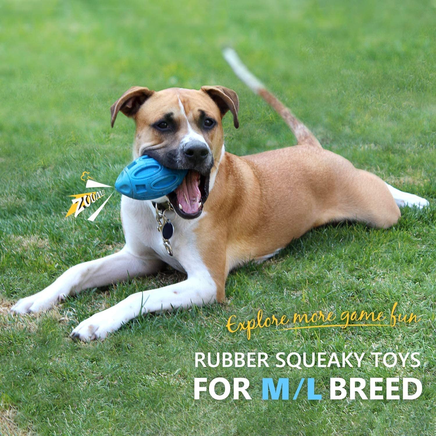 Pet Supplies Dog Toys Rubber Sounding Rugby Wear-Resistant Bite-Resistant Sounding Dog Ball - 𝓢𝓱𝓸𝓹𝓵𝓮𝓬𝔂