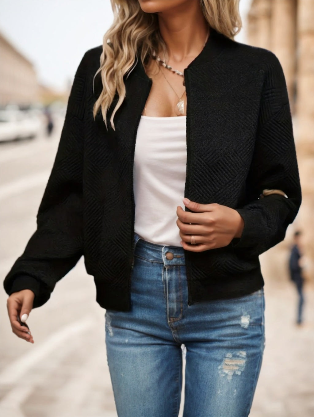 Women's Casual Solid Green Zip-Up Jacket - 𝓢𝓱𝓸𝓹𝓵𝓮𝓬𝔂