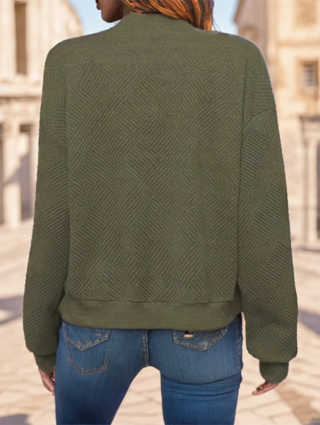 Women's Casual Solid Green Zip-Up Jacket - 𝓢𝓱𝓸𝓹𝓵𝓮𝓬𝔂