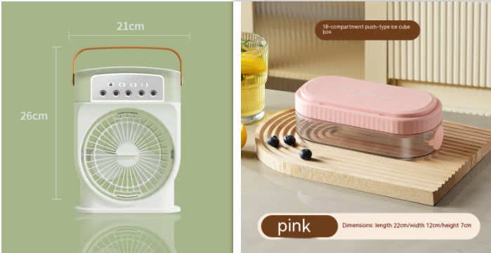Portable USB Air Conditioner Cooling Fan With 5 Sprays 7 Color Light 600ML Water Tank Spray Mist Air Cooler Humidifiers - 𝓢𝓱𝓸𝓹𝓵𝓮𝓬𝔂