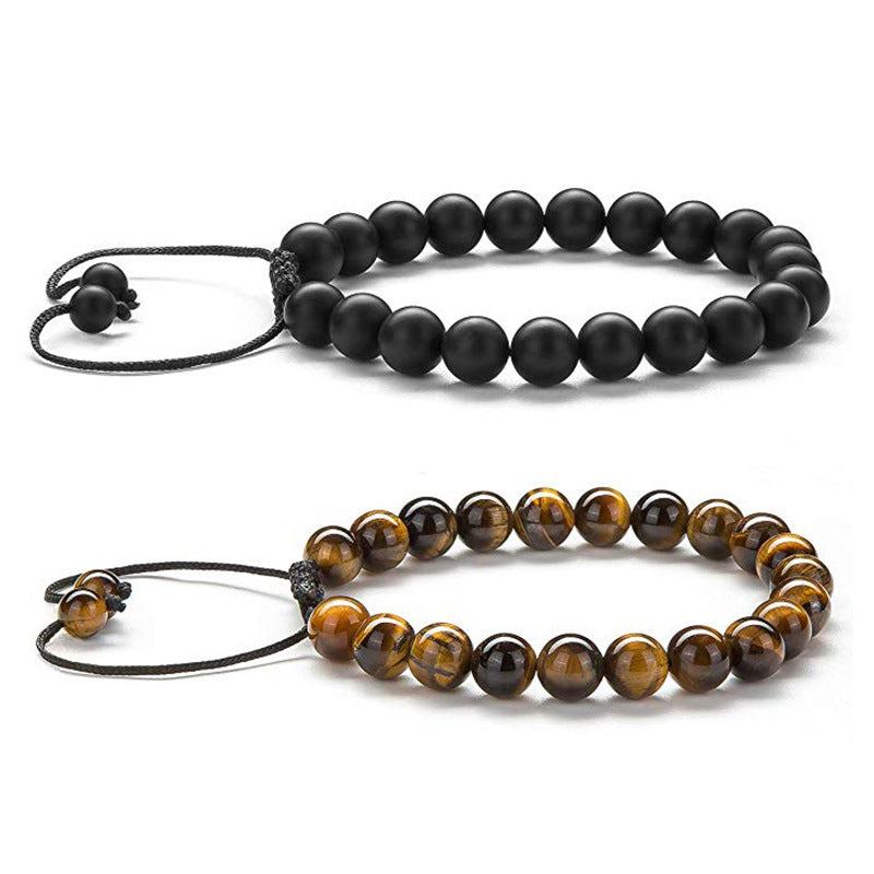 Tiger Eye Couple Bracelets Matte Black Agate Beads Bracelet - 𝓢𝓱𝓸𝓹𝓵𝓮𝓬𝔂