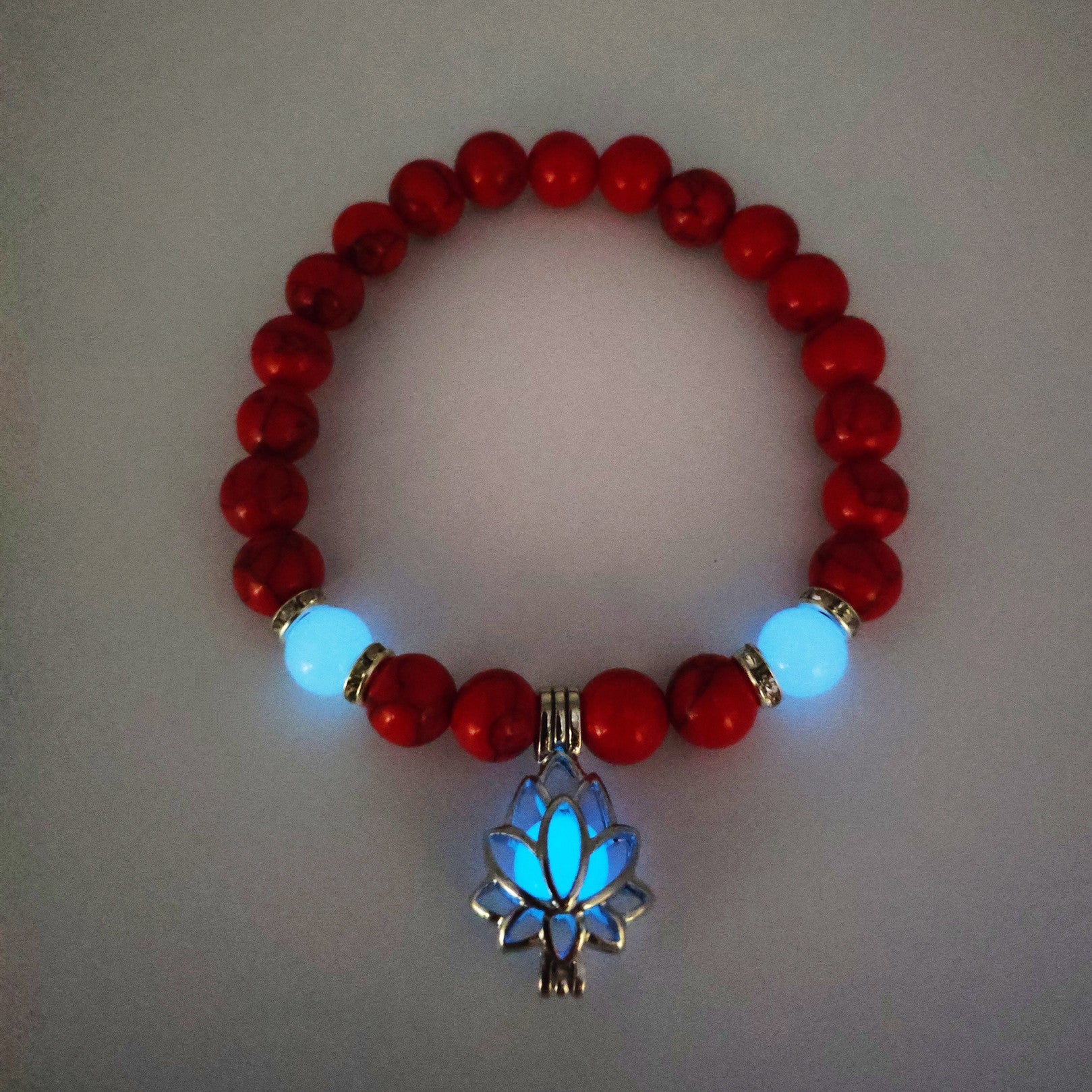 Energy Luminous Lotus Natural Stone Bracelet Yoga Healing Luminous Glow In The Dark Charm Beads Bracelet For Men Women Prayer Buddhism - 𝓢𝓱𝓸𝓹𝓵𝓮𝓬𝔂