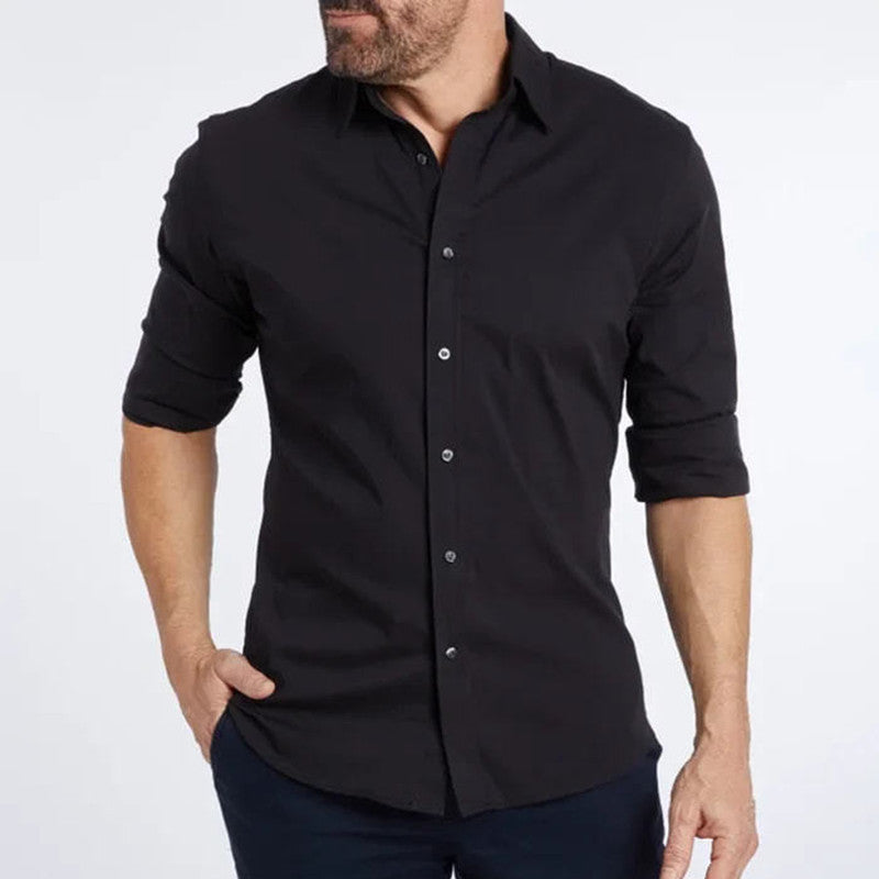 Long Sleeve Zipper Shirt With Button Design Fashion Lapel Tops For Mens Clothing - 𝓢𝓱𝓸𝓹𝓵𝓮𝓬𝔂