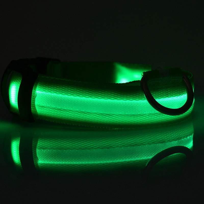 Nylon LED Pet Dog Luminous Collar Night Safety Flashing Glow in Dark Dog Cat Leash Adjustable Pet Supplies - 𝓢𝓱𝓸𝓹𝓵𝓮𝓬𝔂