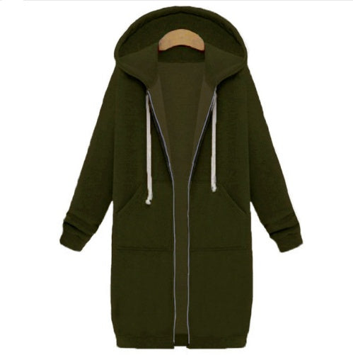 Hooded long-sleeved winter sweater women's jacket in a long thick shirt - 𝓢𝓱𝓸𝓹𝓵𝓮𝓬𝔂