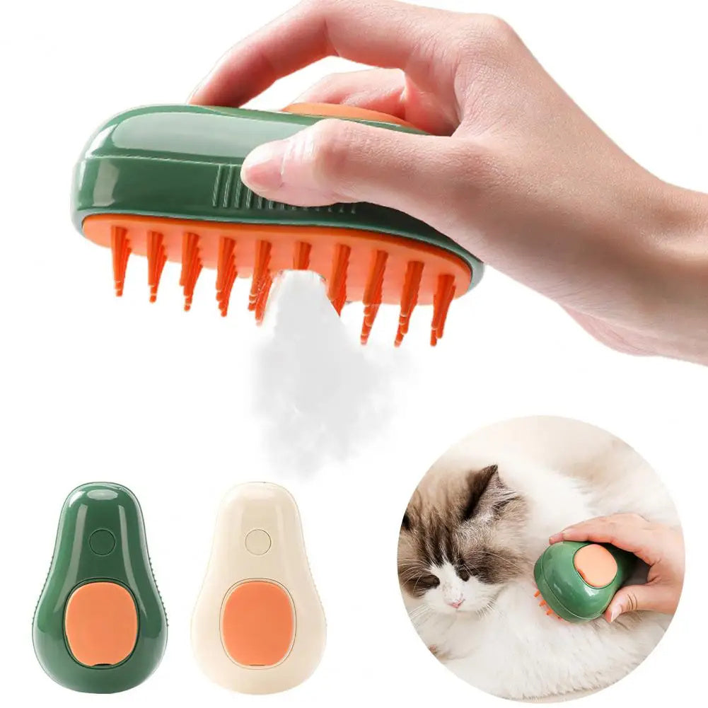 Steamy Cat Brush Cat Dog Grooming Comb Electric Self Cleaning Steam Cat Brush For Massage Avocado Shape Pet Spray Cat Grooming - 𝓢𝓱𝓸𝓹𝓵𝓮𝓬𝔂