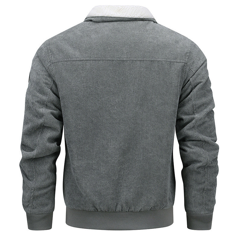 Winter Lapel Fleece Jacket With Pockets Warm Thicken Cotton Coat Men's Clothing - 𝓢𝓱𝓸𝓹𝓵𝓮𝓬𝔂