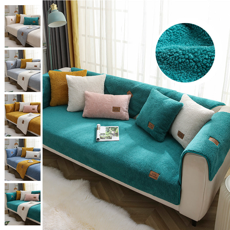 Modern Solid Color Winter Lamb Wool Sofa Towel Thicken Plush Soft And Smooth Sofa Covers For Living Room Anti-slip Couch Cover - 𝓢𝓱𝓸𝓹𝓵𝓮𝓬𝔂