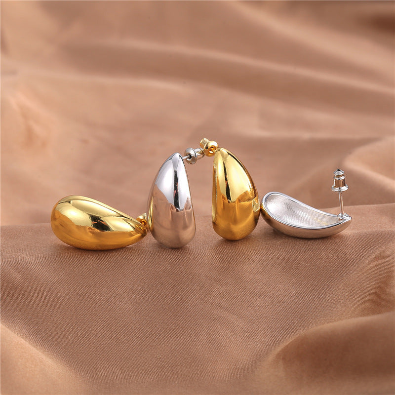 Metal Texture High-grade Earrings Golden Water Drop - 𝓢𝓱𝓸𝓹𝓵𝓮𝓬𝔂