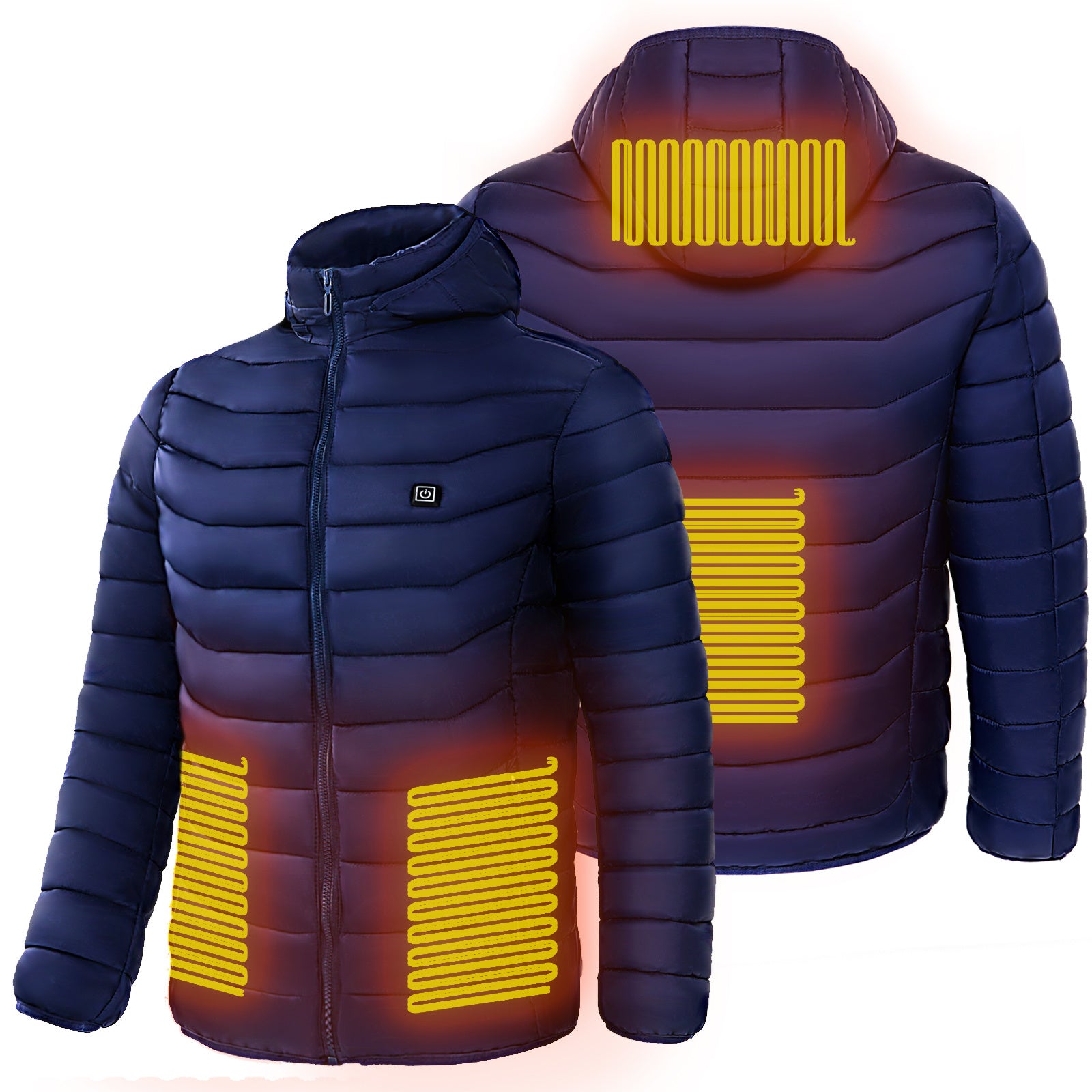 Men Heated Puffer Jacket Electric Heating Coat Insulated Hood Windbreaker - 𝓢𝓱𝓸𝓹𝓵𝓮𝓬𝔂