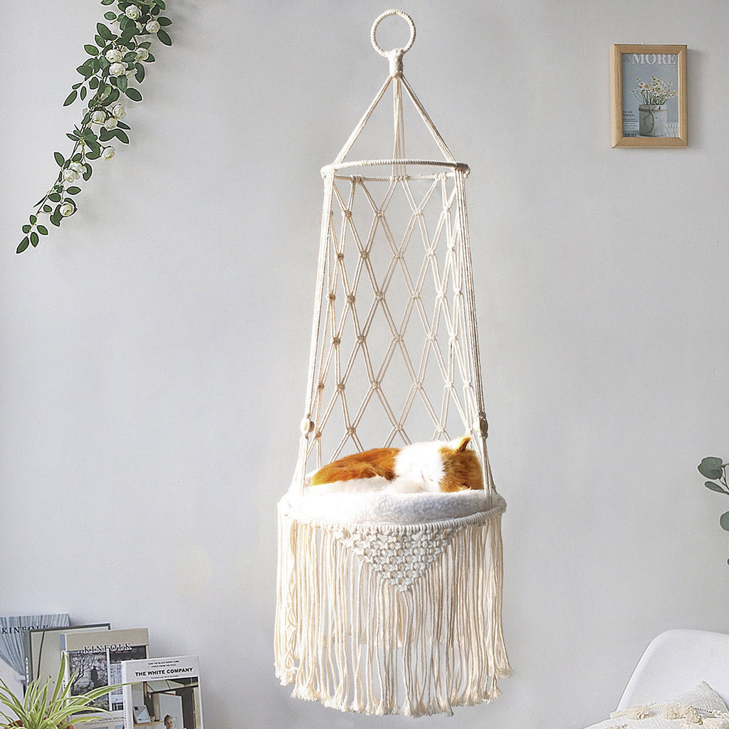 Macrame Hanging Pet Bed Macrame Cat Hammock Wall Hanging Cat Hammock Macrame Cat Bed-Pet Gifts Hammock Macrame Cat Swing - 𝓢𝓱𝓸𝓹𝓵𝓮𝓬𝔂