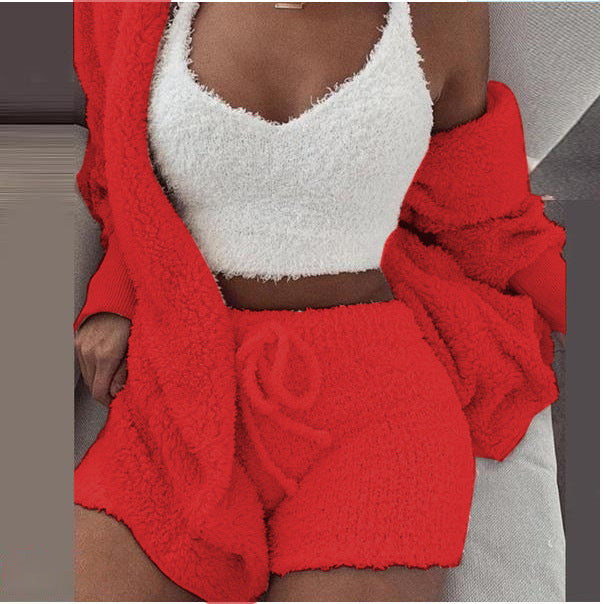 3 Pieces Of Fashionable Ladies Plush Home Clothes - 𝓢𝓱𝓸𝓹𝓵𝓮𝓬𝔂
