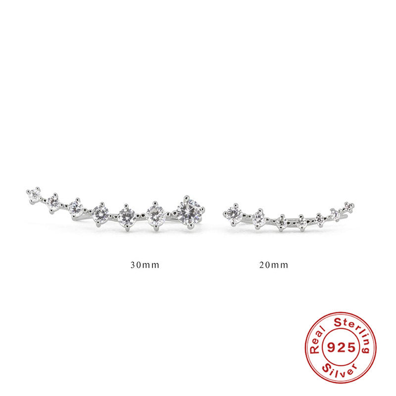 S925 Sterling Silver Single Row 7 PCs Shiny Diamond Ear Studs - 𝓢𝓱𝓸𝓹𝓵𝓮𝓬𝔂