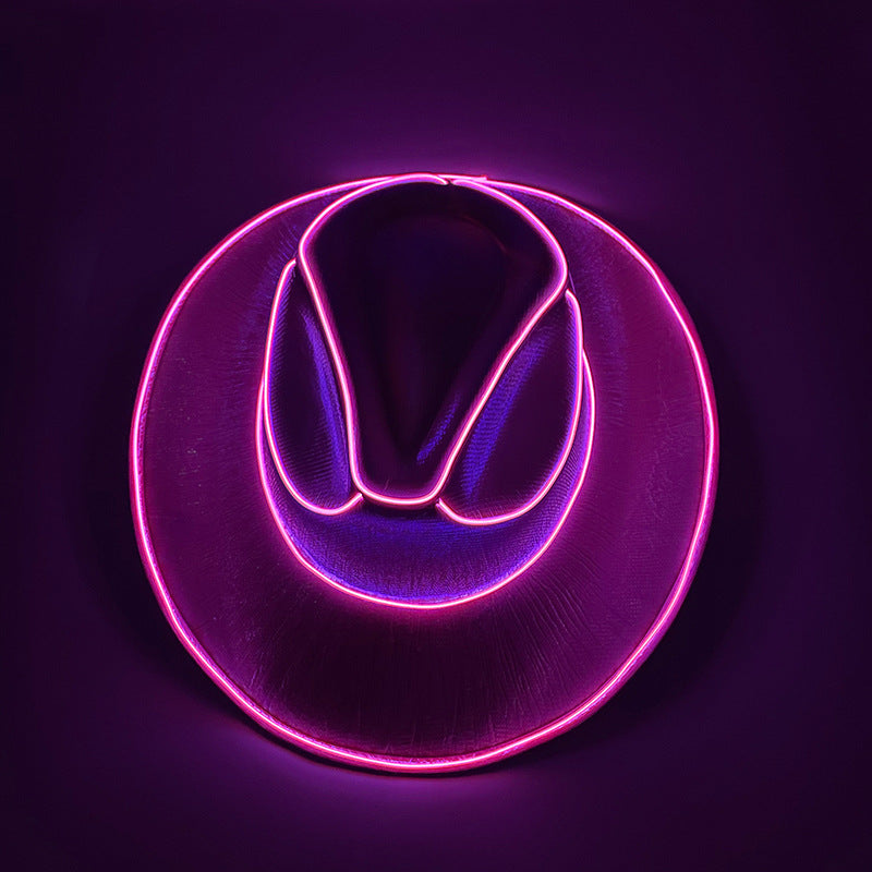 Halloween Carnival Party LED Wireless Fluorescent Colorful Cowboy Flashing Hat - 𝓢𝓱𝓸𝓹𝓵𝓮𝓬𝔂