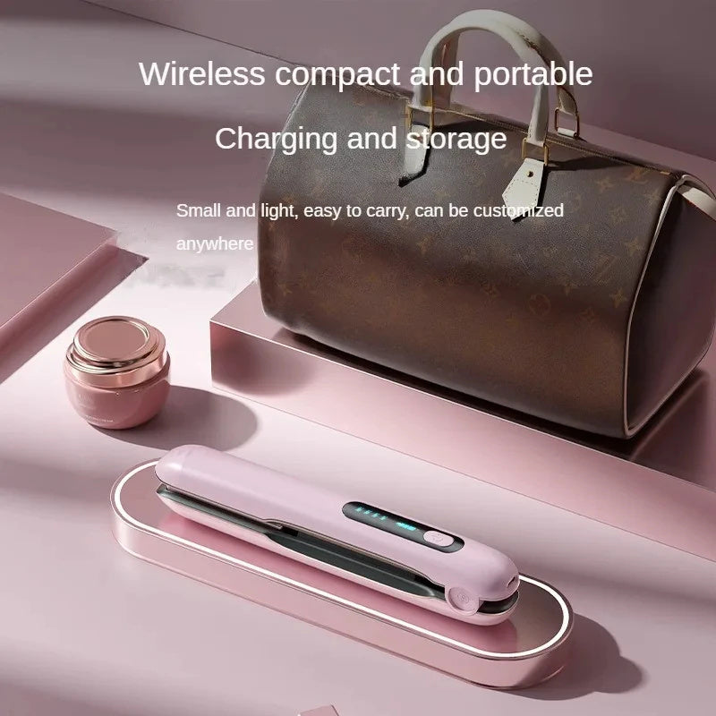 Wireless Hair Straightener Flat Iron Mini 2 IN 1 Roller USB 5000mAh Max 200 Degree Portable Cordless Curler 4 Levels Dry And Wet Uses - 𝓢𝓱𝓸𝓹𝓵𝓮𝓬𝔂