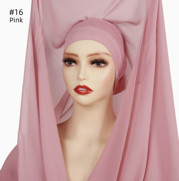 Lazy Chiffon Convenient Headscarf Magnetic Buckle Fixed - 𝓢𝓱𝓸𝓹𝓵𝓮𝓬𝔂