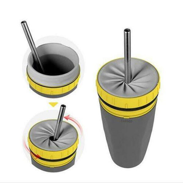 No Cover Twist Cup Travel Portable Cup Double Insulation Tumbler Straw Sippy Water Bottles Portable For Children Adults - 𝓢𝓱𝓸𝓹𝓵𝓮𝓬𝔂