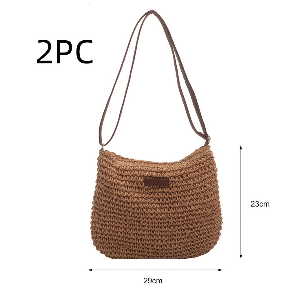 Niche Design Vacation Straw Tote Bag - 𝓢𝓱𝓸𝓹𝓵𝓮𝓬𝔂