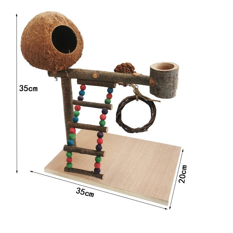 Solid Wood Parrot Station Frame Training Bird Shelf Parrot Toys - 𝓢𝓱𝓸𝓹𝓵𝓮𝓬𝔂