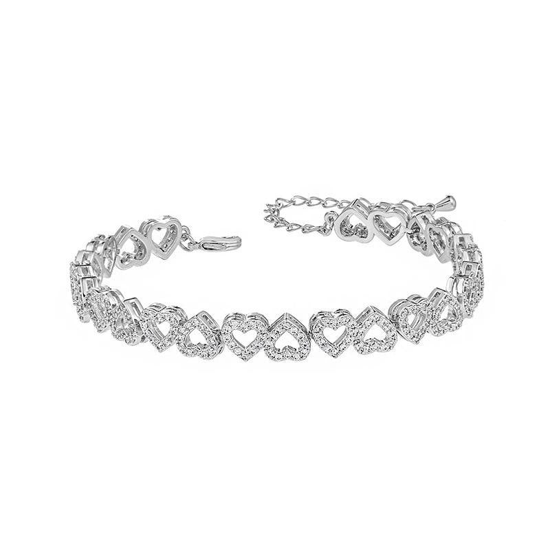 Girl's High-grade Diamond Bracelet With Full Diamond Heart - 𝓢𝓱𝓸𝓹𝓵𝓮𝓬𝔂