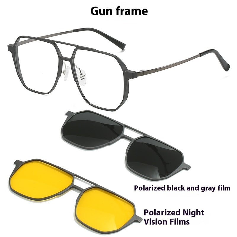 Driving Men's Three-in-one Magnetic Aluminum Magnesium Glasses - 𝓢𝓱𝓸𝓹𝓵𝓮𝓬𝔂