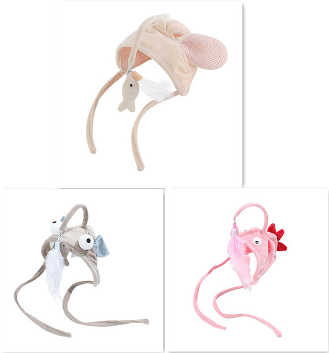 New Head Wearing Feather Funny Cat Stick Funny Cat Toy Stick Gray Big Eye Pet Toys Pet Products - 𝓢𝓱𝓸𝓹𝓵𝓮𝓬𝔂