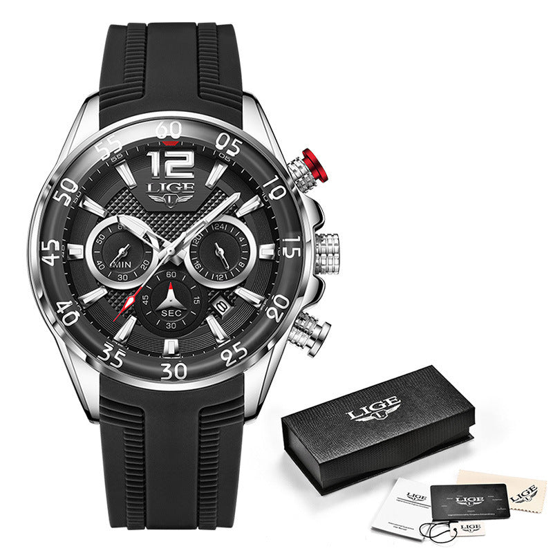 Quartz Men's Waterproof Watch Multi-function - 𝓢𝓱𝓸𝓹𝓵𝓮𝓬𝔂