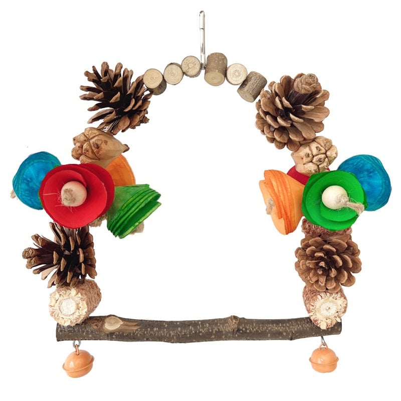 Parrot Swing Pine Nut Grinding Mouth Grinding Claw Log Bird Stand Rod Color Decoration - 𝓢𝓱𝓸𝓹𝓵𝓮𝓬𝔂