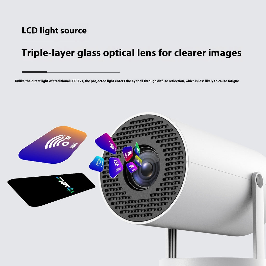 Portable Projector Small Straight Projector For Home Use 180 Degrees Projection Angle Automatic Focus Home Video Projector - 𝓢𝓱𝓸𝓹𝓵𝓮𝓬𝔂