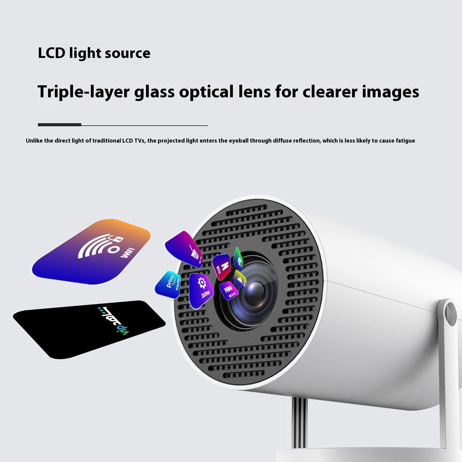 Portable Projector Small Straight Projector For Home Use 180 Degrees Projection Angle Automatic Focus Home Video Projector - 𝓢𝓱𝓸𝓹𝓵𝓮𝓬𝔂