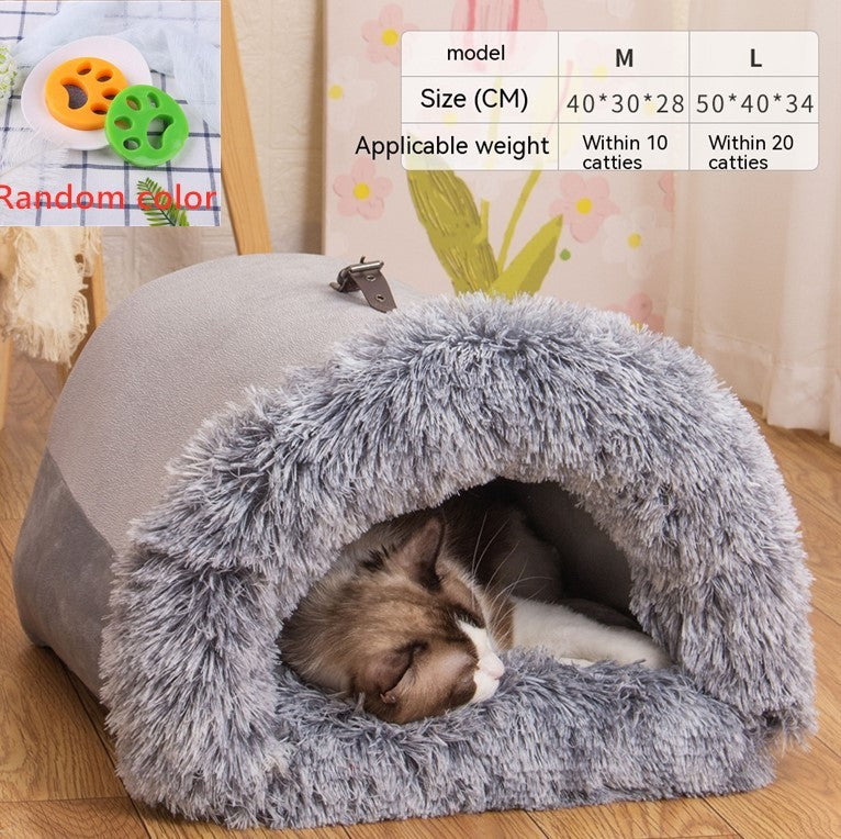 New Splice Portable Pet Nest Portable Autumn And Winter Warm Dog Nest Moisture-proof Long Fur Cat Nest Cross Border Pet Nest - 𝓢𝓱𝓸𝓹𝓵𝓮𝓬𝔂
