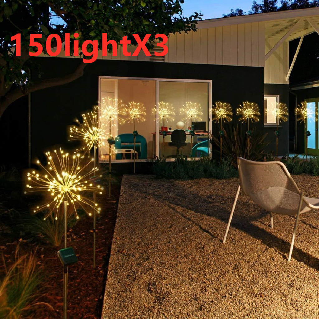 New Ground Plug Solar Fireworks Light LED Light String Copper Wire Outdoor Garden Decoration Star Lights Christmas Lights - 𝓢𝓱𝓸𝓹𝓵𝓮𝓬𝔂