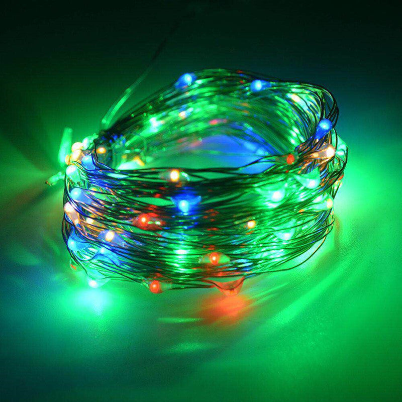 LED Solar Copper Wire Lamp Eight Function Light String