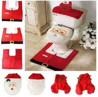 Merry Christmas Bathroom Curtain Santa Claus Toilet Seat Christmas Decorations - 𝓢𝓱𝓸𝓹𝓵𝓮𝓬𝔂
